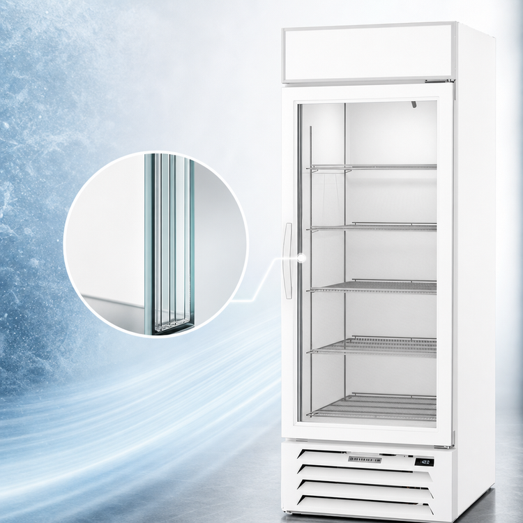 Product image #3 for Beverage-Air MarketMax 23.32 Cu. Ft. Bottom-Mount White Hinged Glass Door Reach-In Freezer Merchandiser