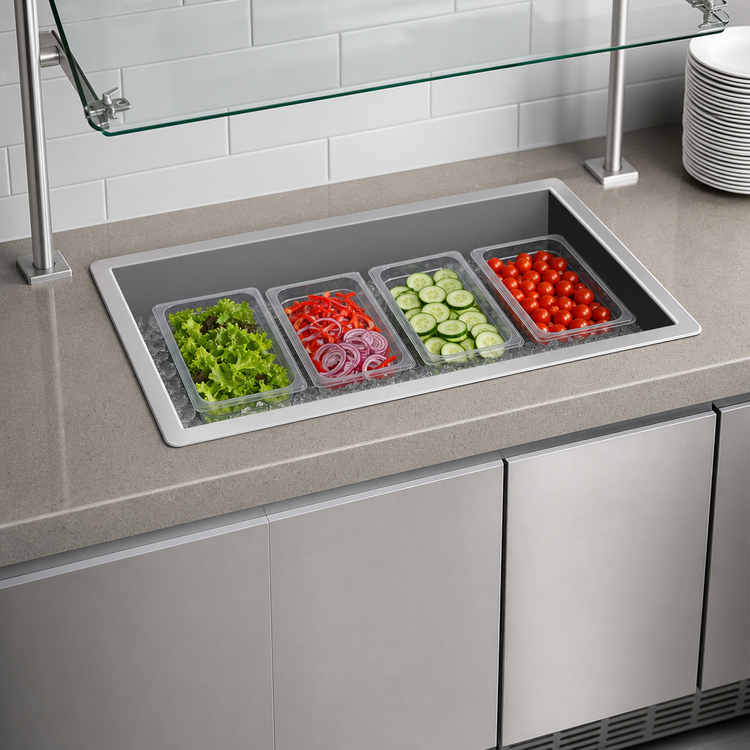 Product image #3 for Vollrath 4-Pan Drop-In Non-Refrigerated Cold Pan, 54-3/4 Inch x 26 Inch