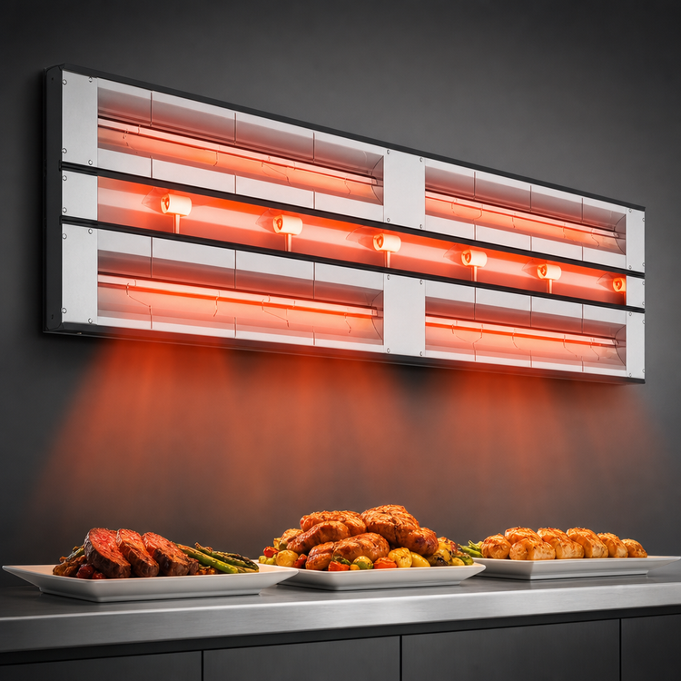 Product image #3 for Glo-Ray Aluminum Lighted Dual Infrared Strip Heater, 66-Inch, 3-Inch Spacer