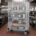 Thumbnail image #3 for Quantum Mobile Enclosure Cart with 3 Wire Shelves and 1 Solid Galvanized Shelf, 36 x 18 x 69 Inch, Chrome Plated