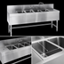 Thumbnail image #3 for Spec-Bar Four-Compartment Stainless Steel Underbar Sink Unit with Left Drainboard, 72-Inch Wide x 19-Inch Deep