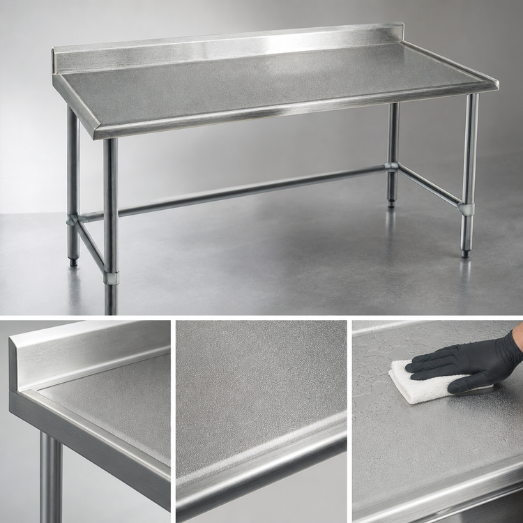 Product image #3 for Spec-Master Marine Series Stainless Steel Work Table with 4-1/2-Inch Backsplash, 48 x 30 Inches