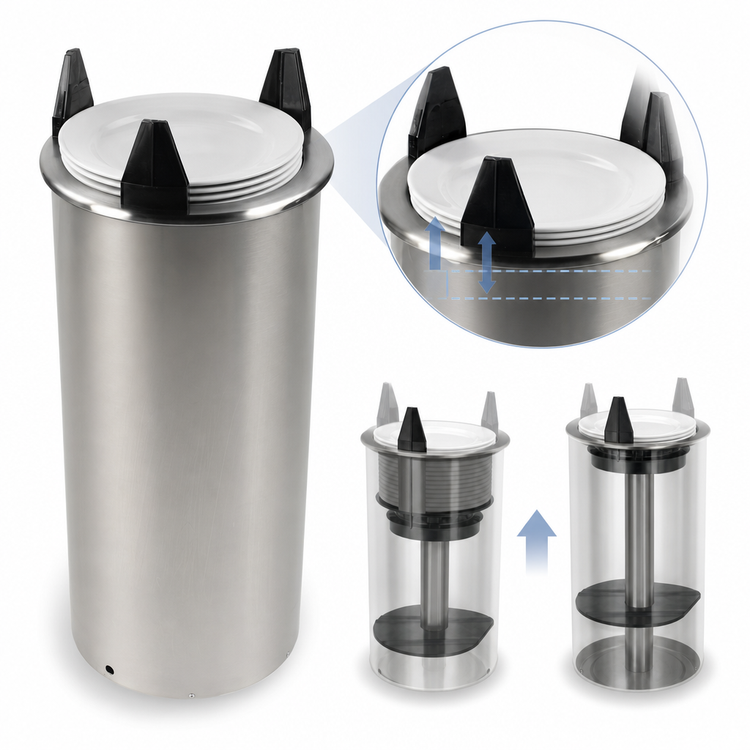 Product image #3 for Dinex Drop-In Unheated Shielded Plate Dispenser for 12-Inch Round Plates