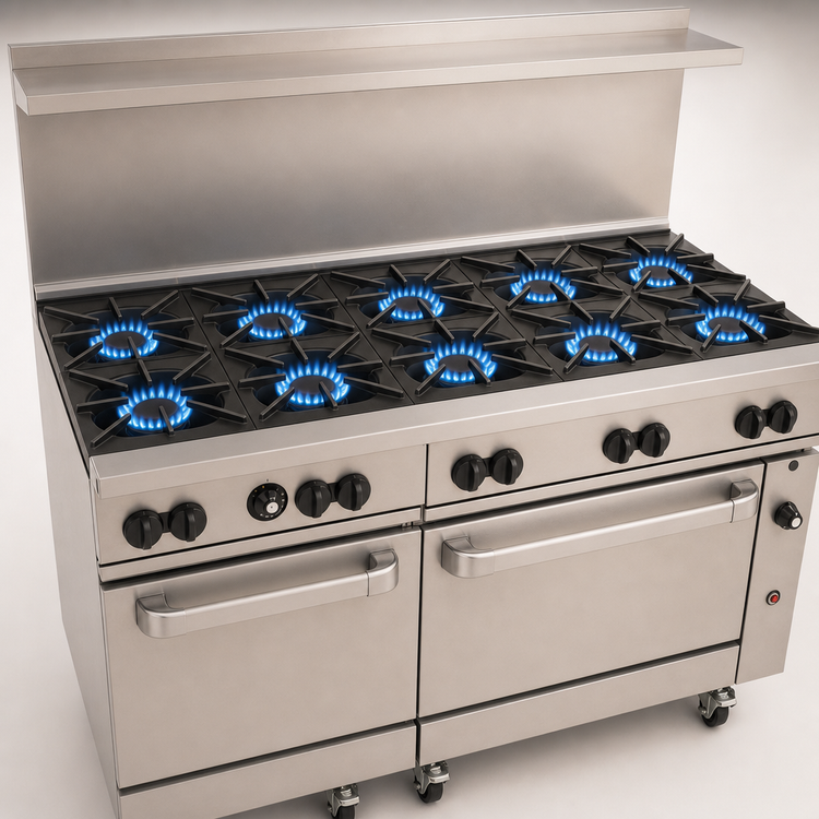 Product image #3 for Vulcan Endurance 60-Inch LP Gas Commercial Range with 10 Open Burners and 2 Standard Ovens