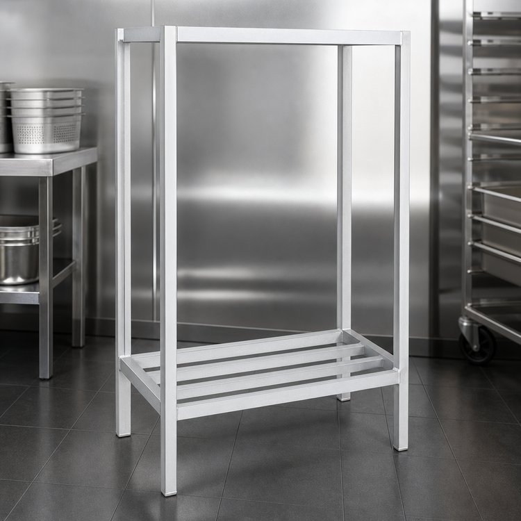 Product image #3 for Lifetime Tough All-Welded 2-Shelf Tubular Dunnage Shelving, 60W x 20D x 64H, Aluminum