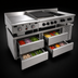 Thumbnail image #3 for Achiever ARS72 72-Inch Two-Section Refrigerated Chef Base with 4 Drawers