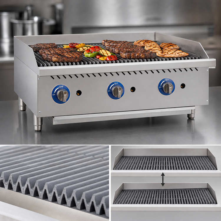 Product image #3 for Globe 36-Inch Natural Gas Countertop Radiant Charbroiler