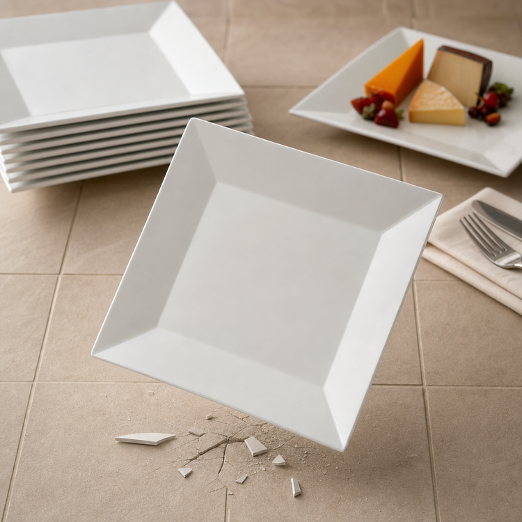 Product image #3 for American Metalcraft Endurance 14-Inch Square White Melamine Serving Platter