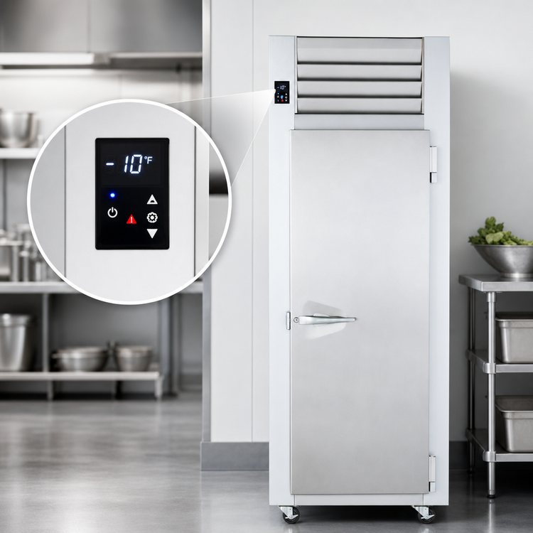 Product image #3 for Traulsen Spec-Line RLT126WUT-HHS One-Section Shallow Depth Reach-In Freezer with Half-Height Solid Doors