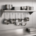 Thumbnail image #3 for BK Resources 72-Inch x 14-Inch Wall-Mounted Stainless Steel Overshelf with Pot Rack