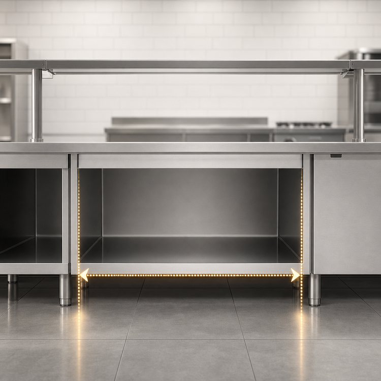 Product image #3 for Vollrath 46-Inch Open Storage Accessory for 4-Series Signature Server with Reinforced Bottom Shelf