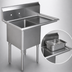 Thumbnail image #3 for Serv-Ware 1-Compartment Economy Sink with Right Drainboard, 18-Gauge 304 Stainless Steel