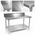 Thumbnail image #3 for John Boos Stallion 108-Inch x 24-Inch Stainless Steel Work Table with 5-Inch Backsplash and Adjustable Undershelf