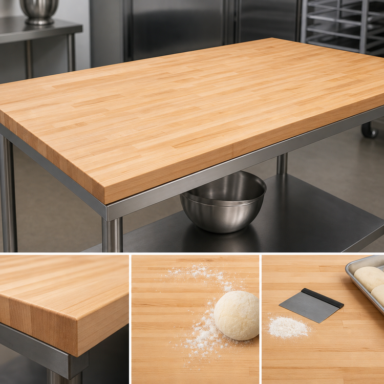 Product image #3 for John Boos SC114-O Edge Grain Maple Work Table Top for Bakers' Tables, 108 x 42 x 1-3/4 Inch