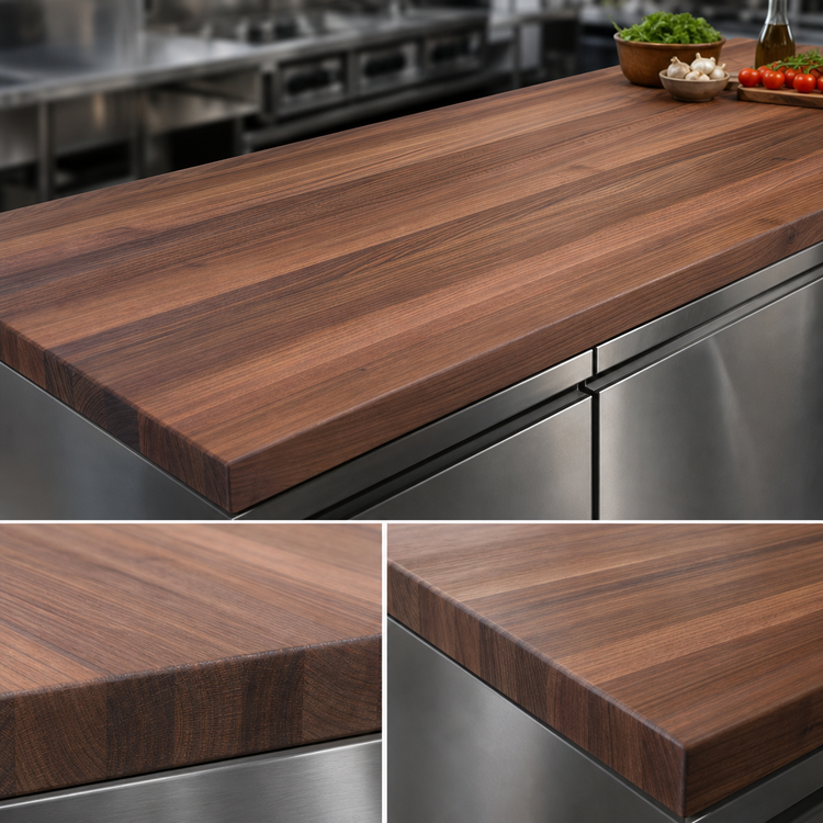 Product image #3 for John Boos Boos Block American Black Walnut Edge Grain Kitchen Countertop, 144 x 27 x 1-1/2 Inches, Penetrating Oil Finish