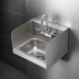 Thumbnail image #3 for Wall-Mounted Stainless Steel Hand Wash Sink with Side Splash Shields and 4-Inch Wall-Mount Mixing Faucet