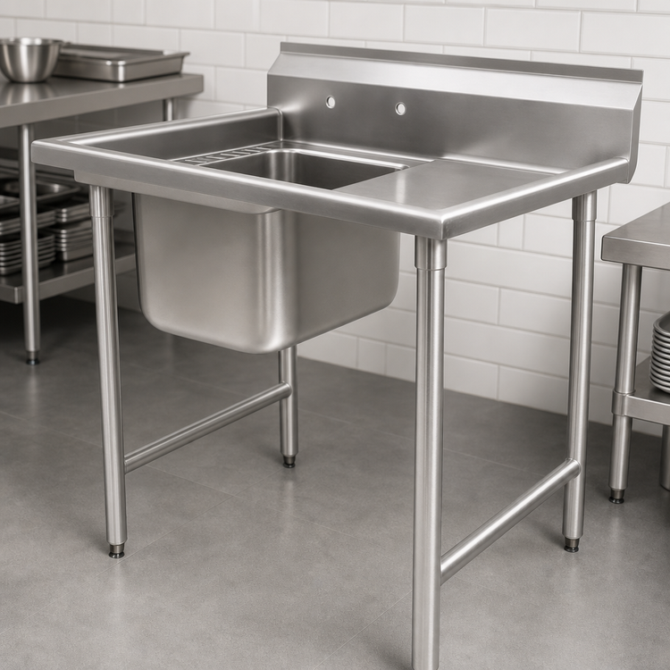 Product image #3 for Eagle Group 414 Series One-Compartment Sink with Right-Hand Drainboard, 52-3/4 Inch Wide