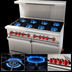 Thumbnail image #3 for American Range 48-Inch Gas Restaurant Range with 8 Open Burners, 2 Storage Bases, Back Riser and Shelf