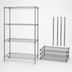 Thumbnail image #3 for Quantum 4-Shelf Wire Shelving Starter Kit, 72W x 36D x 86H, Chrome Plated