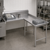 Thumbnail image #3 for Advance Tabco Island-Style L-Shaped Clean Dishtable, Right-Side Attachment, 95-Inch Long, 14-Gauge 304 Stainless Steel