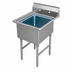 Thumbnail image #3 for Advance Tabco Special Value Series 1-Compartment Fabricated Sink with Legs, 36 x 24 x 14 in Bowl, No Drainboards