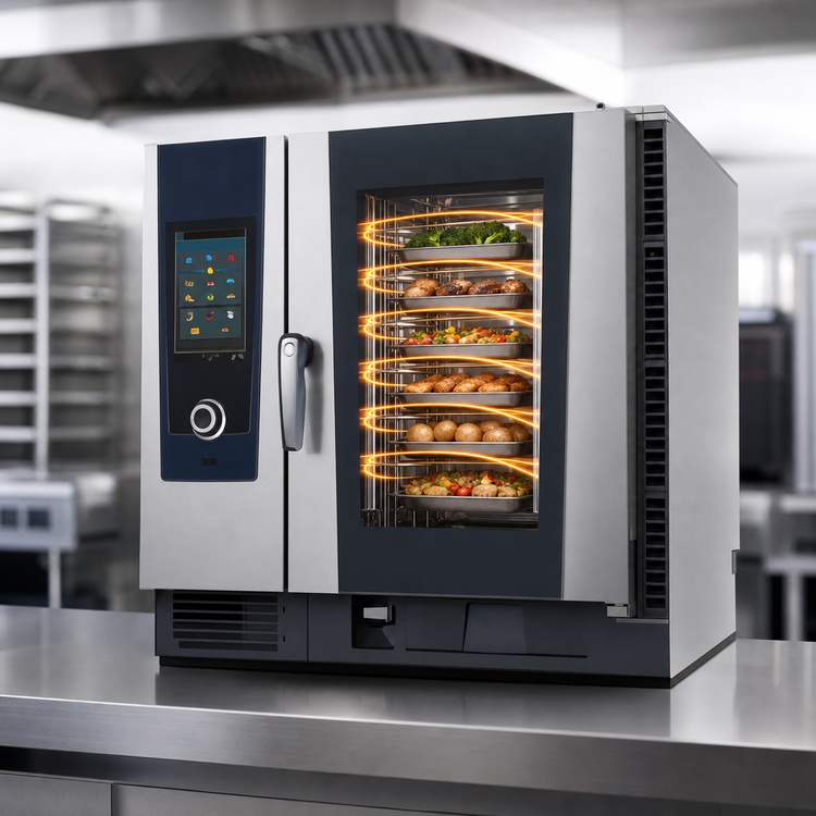 Product image #3 for RATIONAL iHexagon 6-Level Half-Size Electric Countertop Combi Oven with Microwave Support, 208V 3-Phase