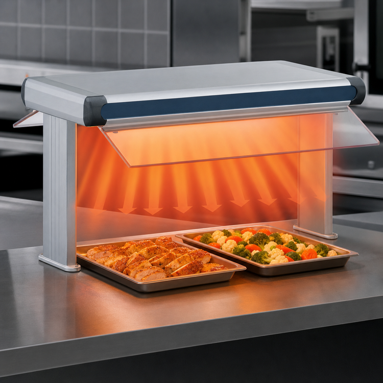 Product image #3 for Hatco Glo-Ray Designer Dual Infrared Strip Heater, 21.5-Inch Wide, 700W, Aluminum, 3-Inch Spacer, 14-Inch Stand