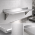 Thumbnail image #3 for Advance Tabco 132-Inch x 15-Inch Wall-Mounted Stainless Steel Wall Shelf with Bullnose Edge