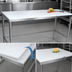Thumbnail image #3 for John Boos 120-Inch x 24-Inch Trimming Table with 3/4-Inch Reversible Poly Flat Top