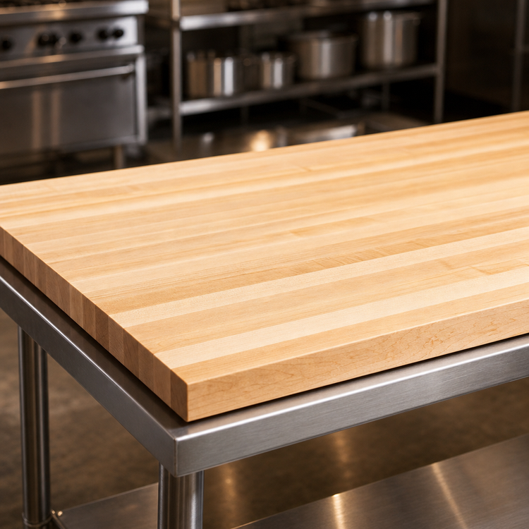 Product image #3 for John Boos Boos Block 144 x 25 Inch Edge Grain Maple Kitchen Countertop, 1-1/2 Inch Thick, Penetrating Oil Finish