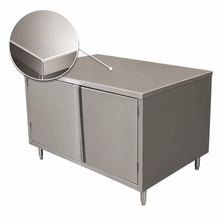 Product image #3 for BK Resources 36 x 30 Inch Stainless Steel Chef Table Cabinet Base with Hinged Doors