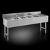 Thumbnail image #3 for Advance Tabco Underbar Basics™ 72-Inch 4-Compartment Stainless Steel Underbar Sink Unit with Double Drainboards and Deck-Mount Faucets
