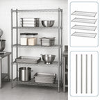 Thumbnail image #3 for Quantum WR63-2172S Stationary Wire Shelving Starter Kit, 72"W x 21"D x 63"H, 4 Shelves, 304 Stainless Steel