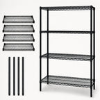 Thumbnail image #3 for Quantum WR86-3042BK 4-Shelf Wire Shelving Starter Unit, 42W x 30D x 86H, Black Epoxy Finish