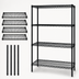 Thumbnail image #3 for Quantum 4-Shelf Wire Shelving Starter Kit, 42W x 30D x 86H, Black Epoxy Antimicrobial Finish