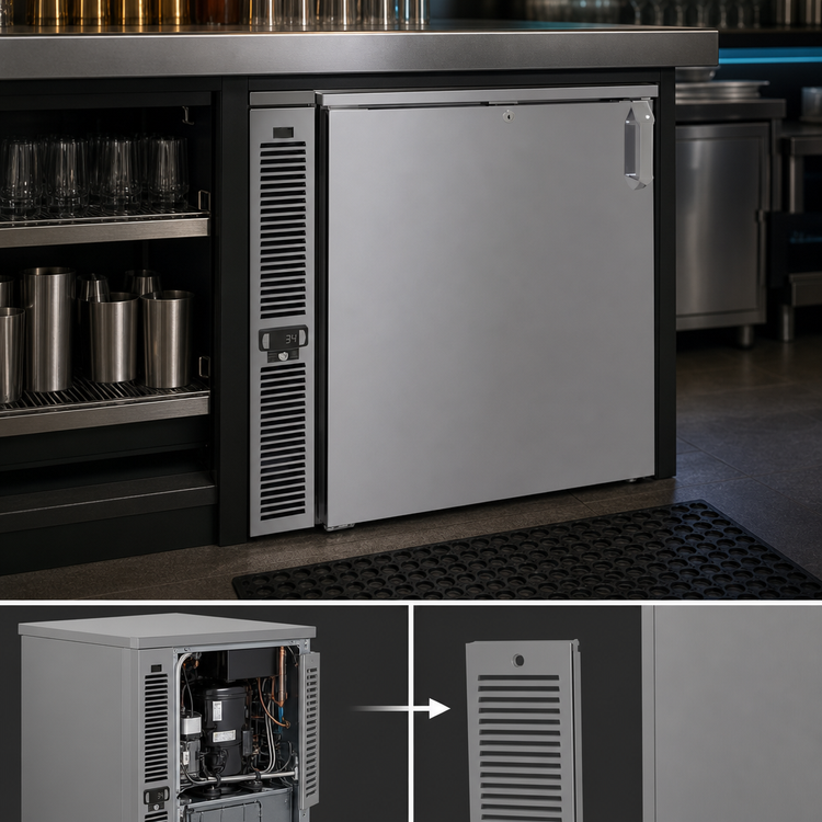Product image #3 for Glastender F1SL28 One-Zone Side-Serviced Low-Profile Froster / Glass Chiller, 28-Inch Wide