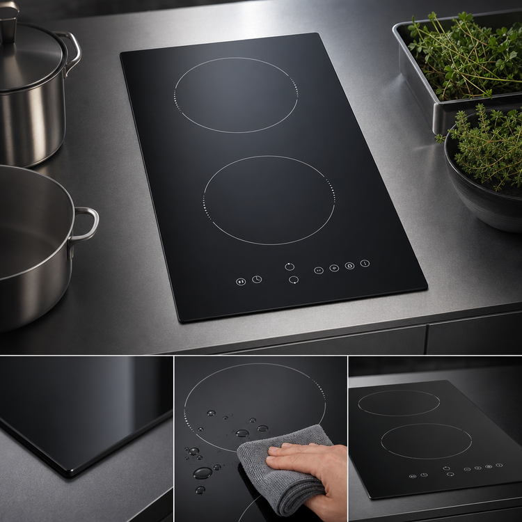 Product image #4 for Summit Commercial 2-Burner Drop-In Radiant Electric Cooktop with Black Ceramic Glass Surface, 115V