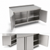 Thumbnail image #3 for 48 Inch x 24 Inch Cabinet Base Work Table with Hinged Doors, 16-Gauge Stainless Steel Top, and 1-1/2 Inch Rear Riser