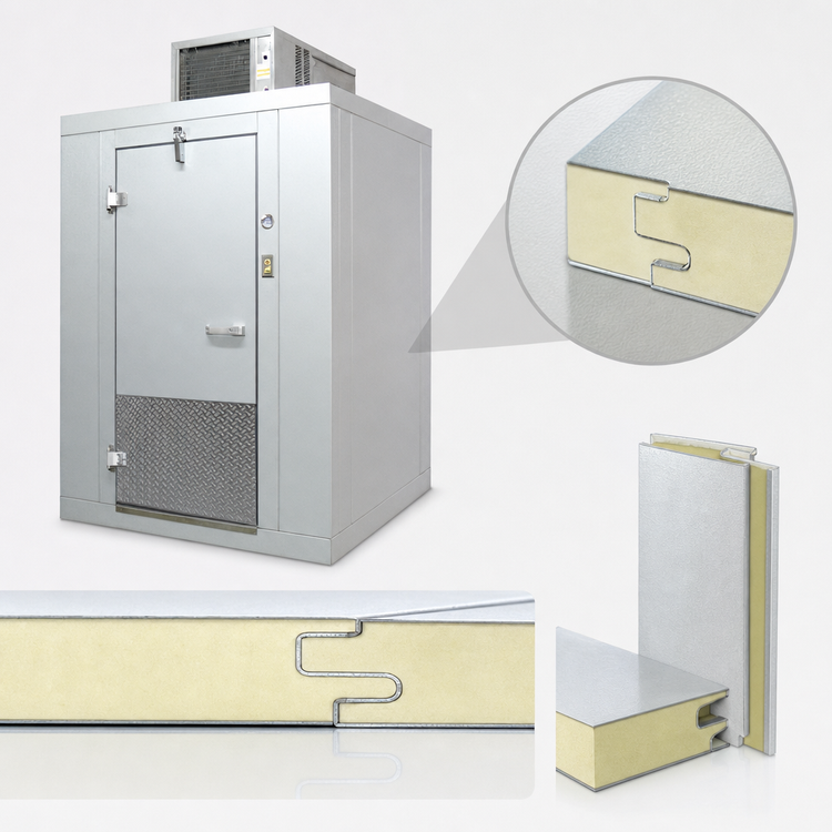 Product image #3 for Arctic Industries Indoor Walk-In Cooler with Floor, Remote Refrigeration, +35°F Holding, 9'10" W x 6' L x 7'8 1/2" H
