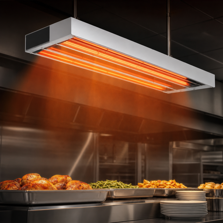Product image #3 for Hatco Glo-Ray 120-Inch Double Infrared Strip Heater, Unlighted, 5.6 kW, Aluminum