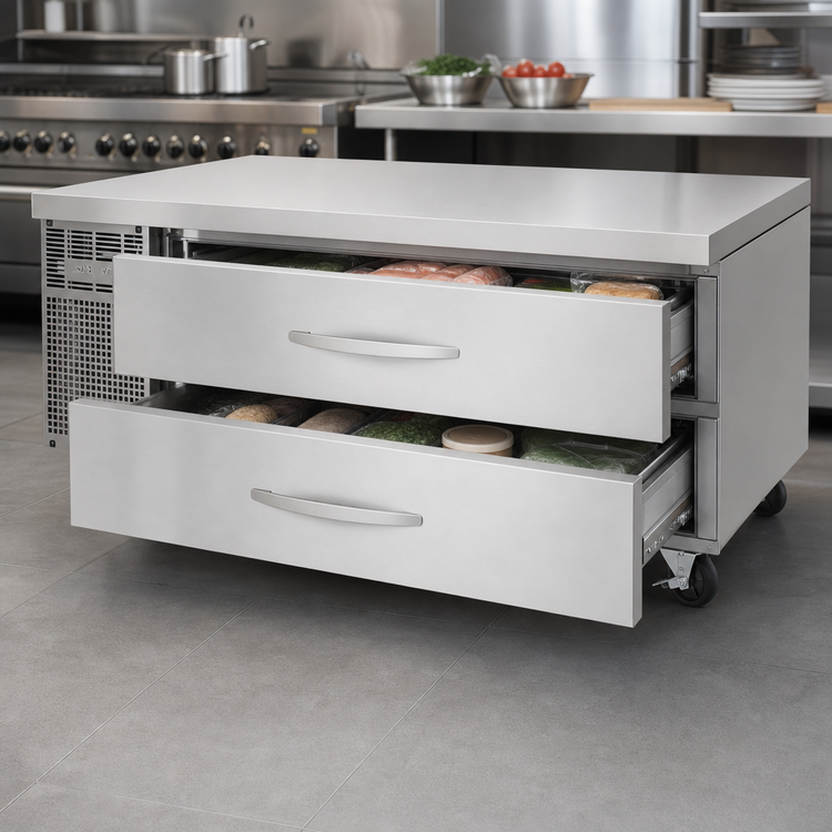 Product image #3 for Turbo Air PRO Series One-Section 60-Inch 2-Drawer Freezer Chef Base