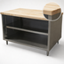 Thumbnail image #3 for BK Resources Chef Table with 1-3/4-Inch Hard Maple Top and Open Front Stainless Steel Cabinet Base, 48 x 30 x 34-3/4 Inches