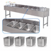 Thumbnail image #3 for Underbar Basics 96-Inch Stainless Steel 4-Compartment Bar Sink and Ice Bin Combo with Left Ice Bin