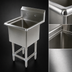 Thumbnail image #3 for John Boos Pro-Bowl 1-Compartment Stainless Steel Sink with 18 x 24 x 14 Inch Bowl and 10 Inch Backsplash