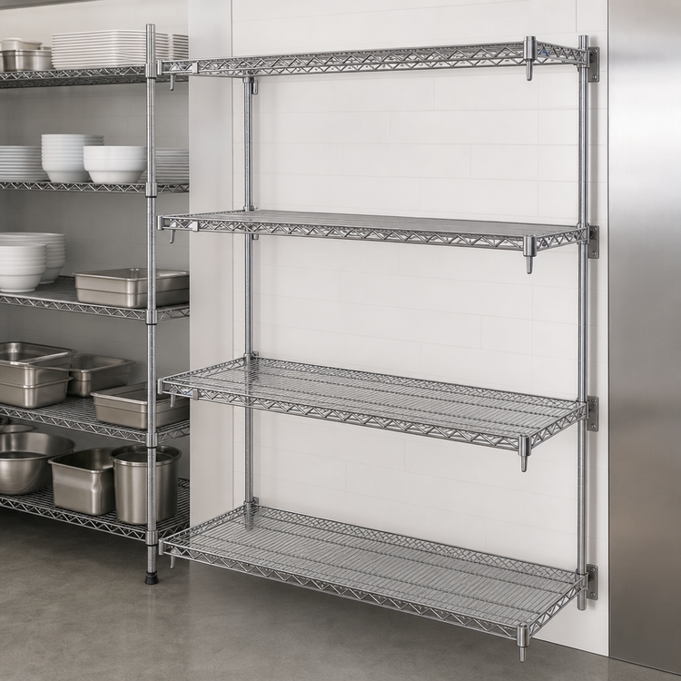 Product image #3 for Metro Super Erecta Super Adjustable Add-On Wire Shelving Unit, 60"W x 24"D x 63"H, Chrome Plated Finish
