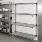 Thumbnail image #3 for Metro Super Erecta AA566C Adjustable Add-On Wire Shelving Unit, 60"W x 24"D x 63"H, 4 Wire Shelves, Chrome Finish