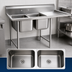 Thumbnail image #3 for Eagle Group 414 Series Two-Compartment Commercial Sink with 24