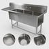 Thumbnail image #3 for John Boos Pro-Bowl 3-Compartment Sink with 24-Inch Left Drainboard, 18-Inch x 24-Inch x 14-Inch Bowls, 16-Gauge Stainless Steel