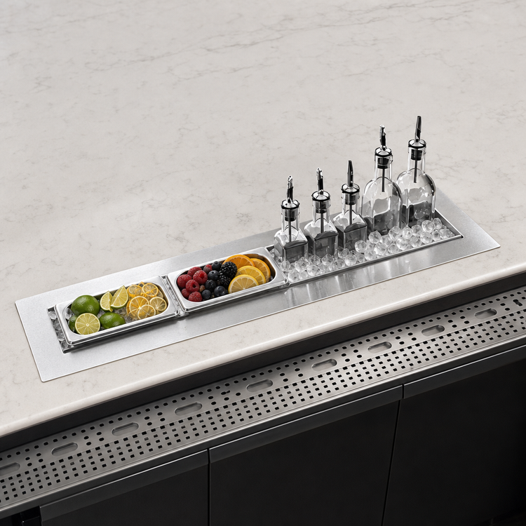 Product image #3 for Glastender Drop-In Stainless Steel Mixology Well for Ice-Chilled Storage, 36 Inch Wide