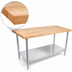 Thumbnail image #3 for John Boos HNS17 Northern Hard Rock Maple Wood Top Work Table with Adjustable Undershelf, 60 x 36 x 35-1/4 Inches